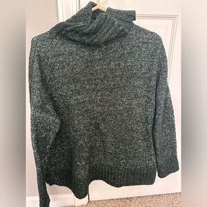 Banana Republic Dark Green Knit Turtleneck Sweater - Petite Medium